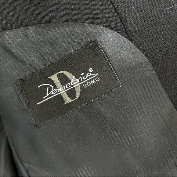DEMETRIOS UOMO 100% Wool Mens Tuxedo Jacket Blazer Velvet Lapel Black Size 42R - Picture 5 of 12